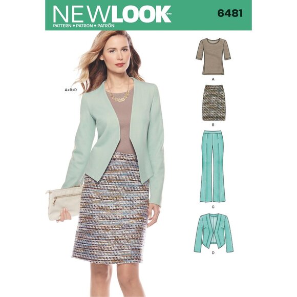 Misses Sewing Pattern 6481 For Top Skirt Pants  Jacket By New Look 8-20 - Picture 1 of 3
